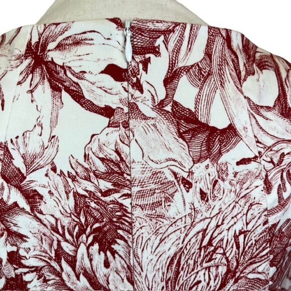 Petersyn Lilah Dress in Perth Long Puff Sleeve Zip Back Mini Red White Size XS - Picture 6 of 15